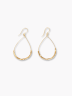 Gold Beaded Teardrop Earrings