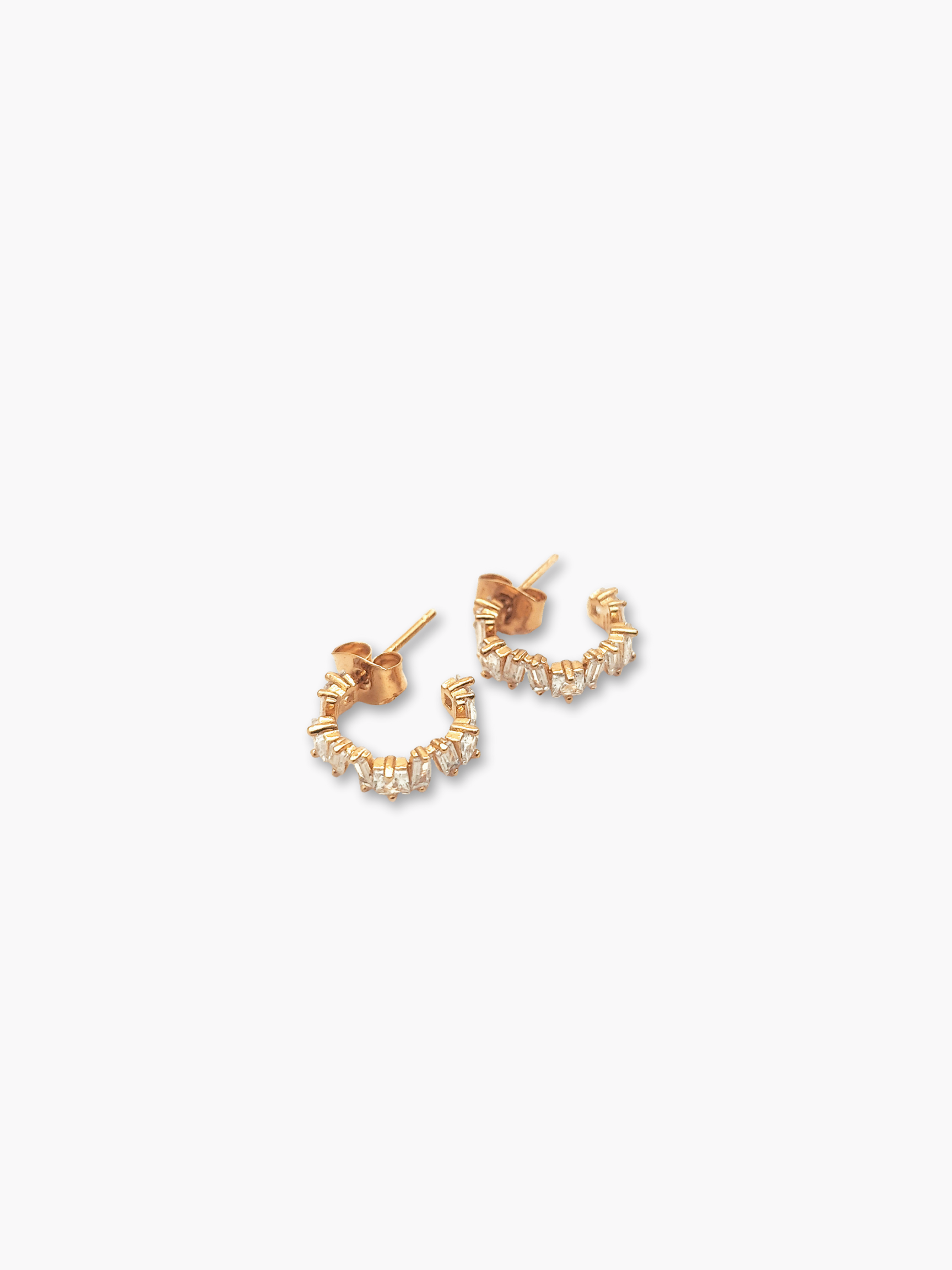 Rough Cut CZ Huggies