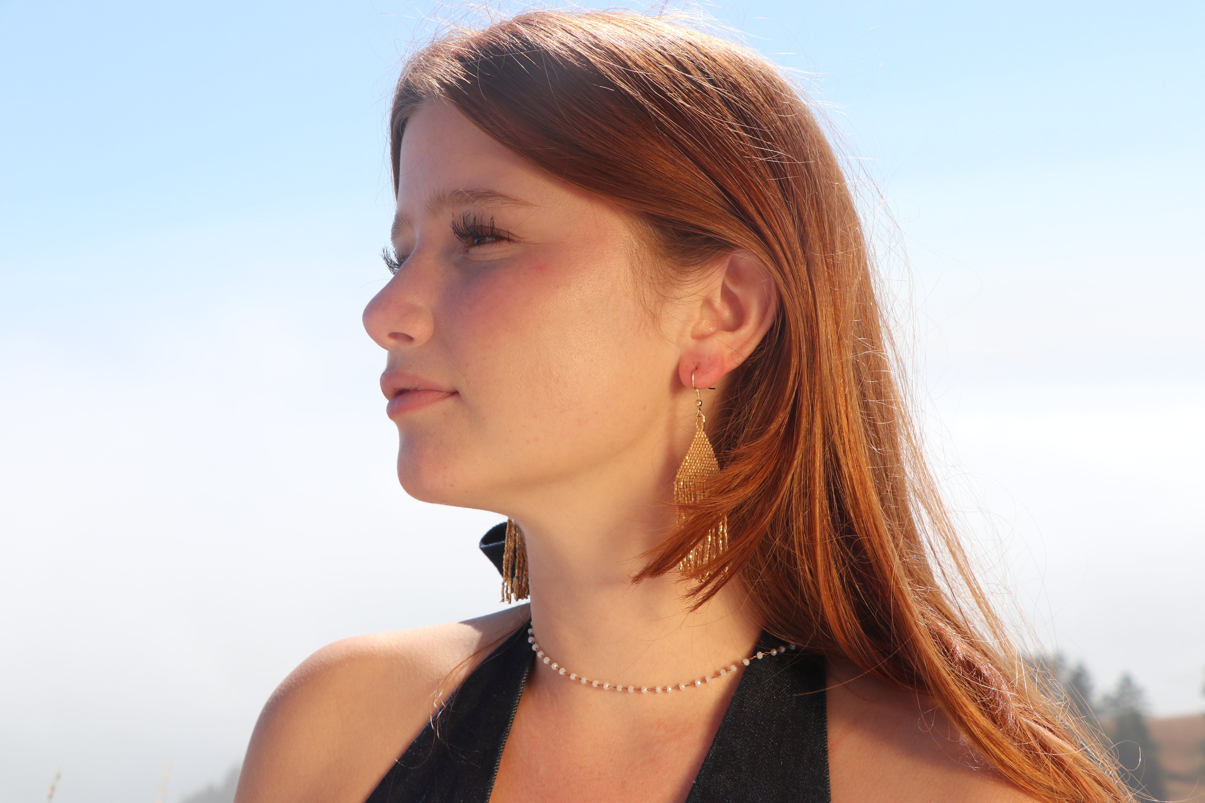 Gold Seed Bead Earrings
