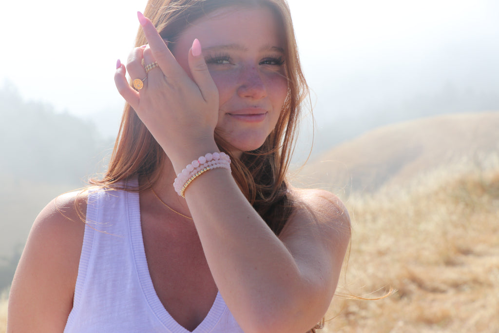 Rose Quartz Layering Bracelet 8mm
