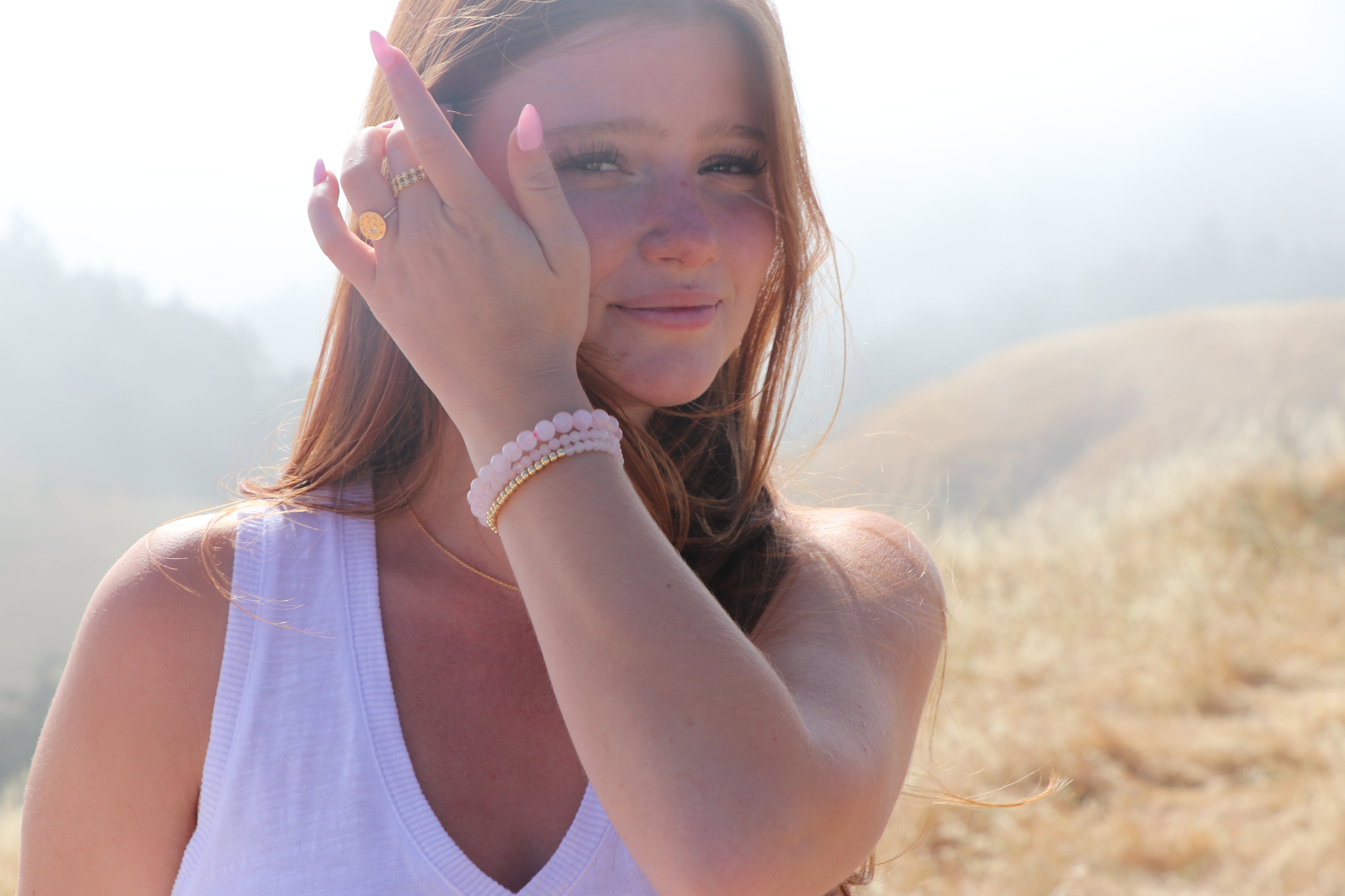 Rose Quartz Layering Bracelet 8mm