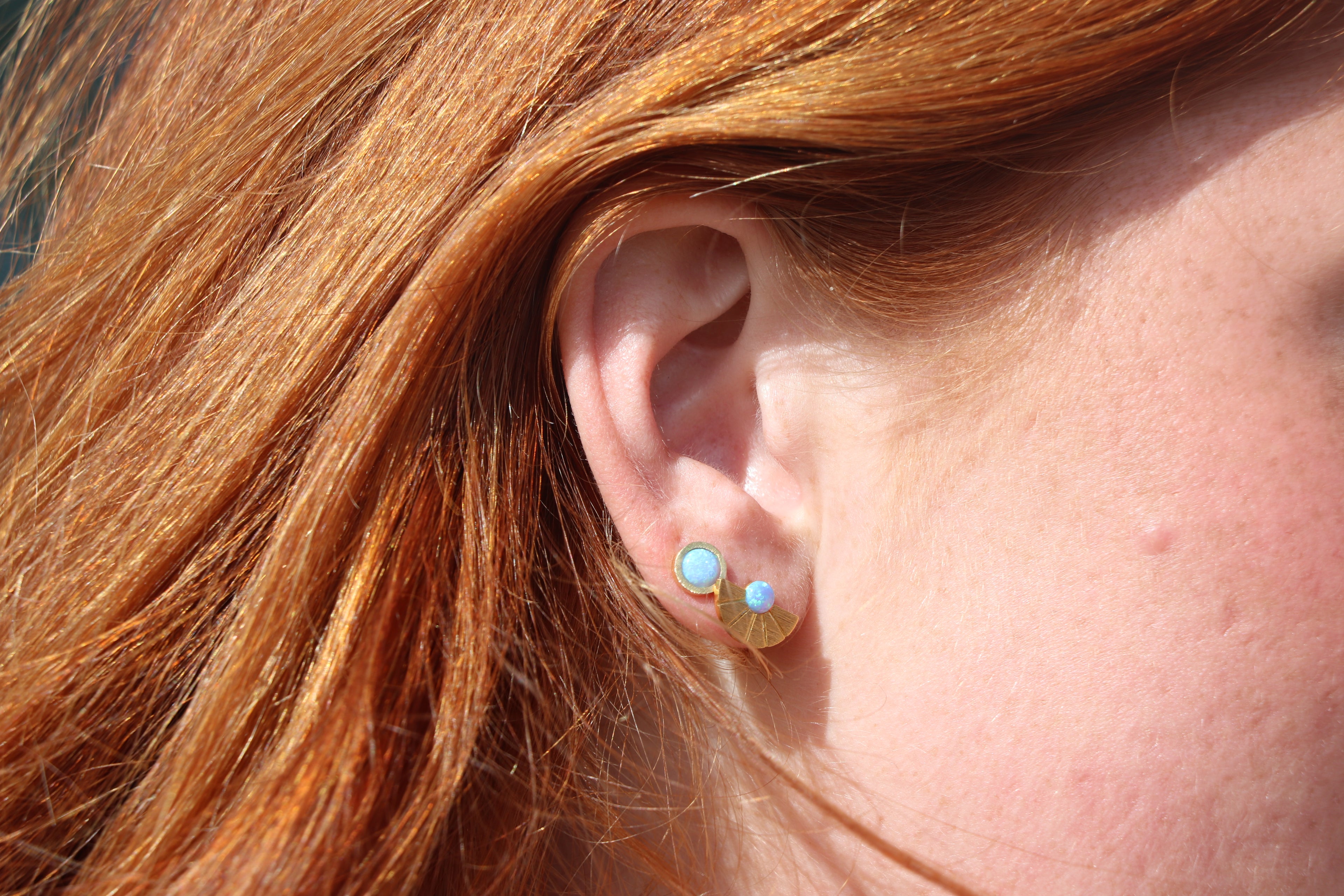 Fan Opal Studs