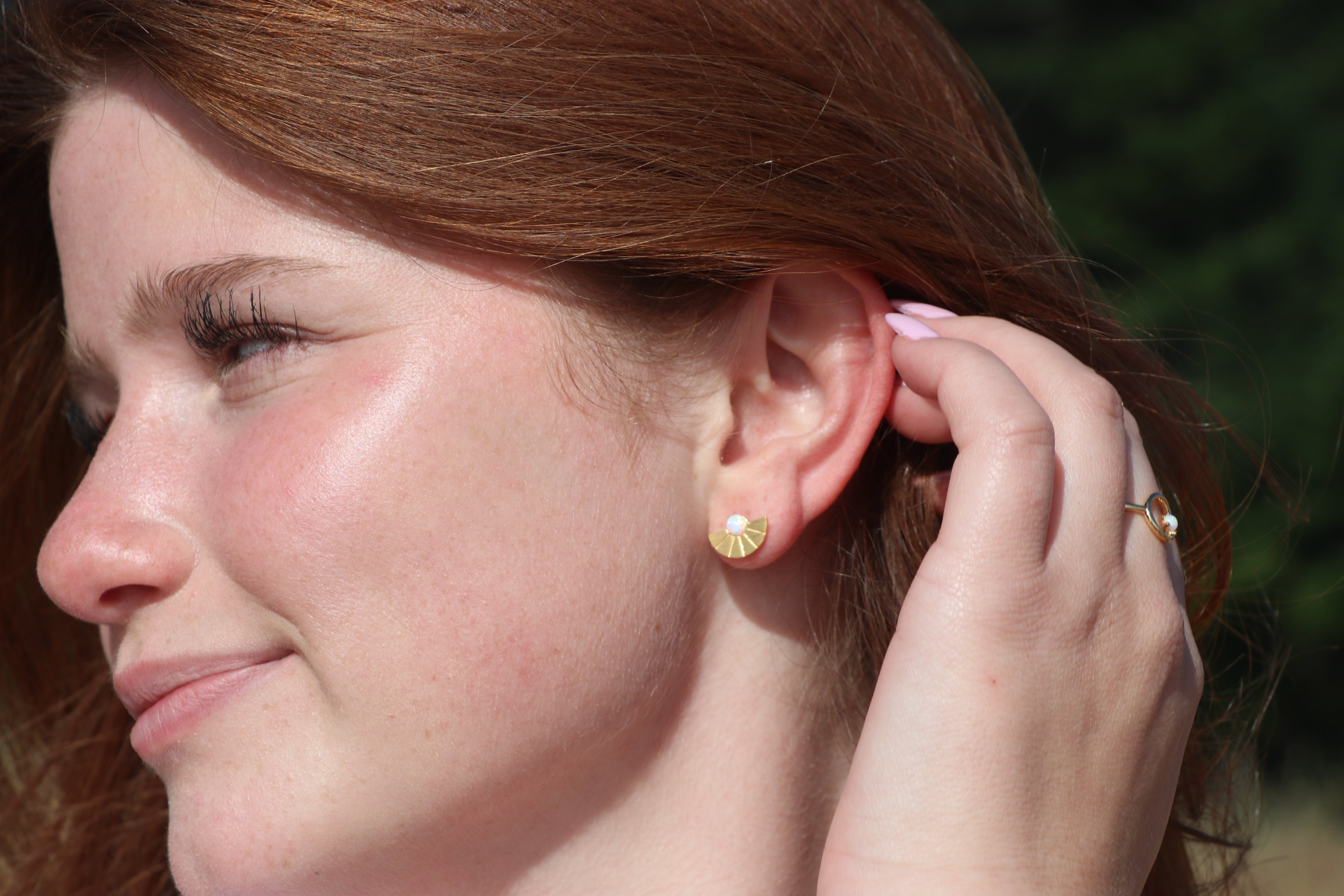 Fan Opal Studs