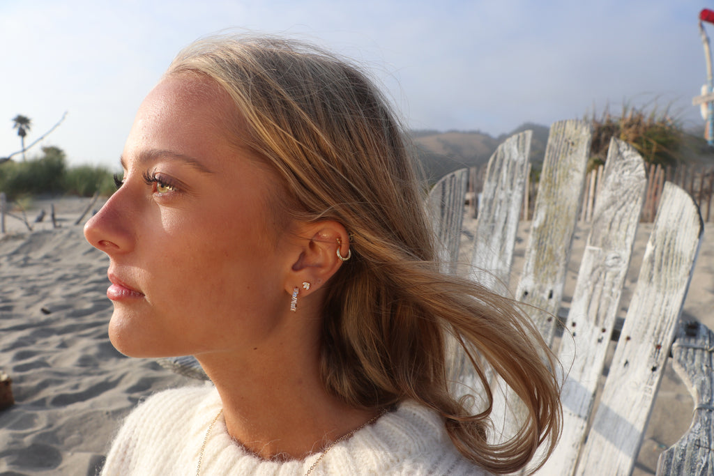 Cz Fleur De Lys Earrings