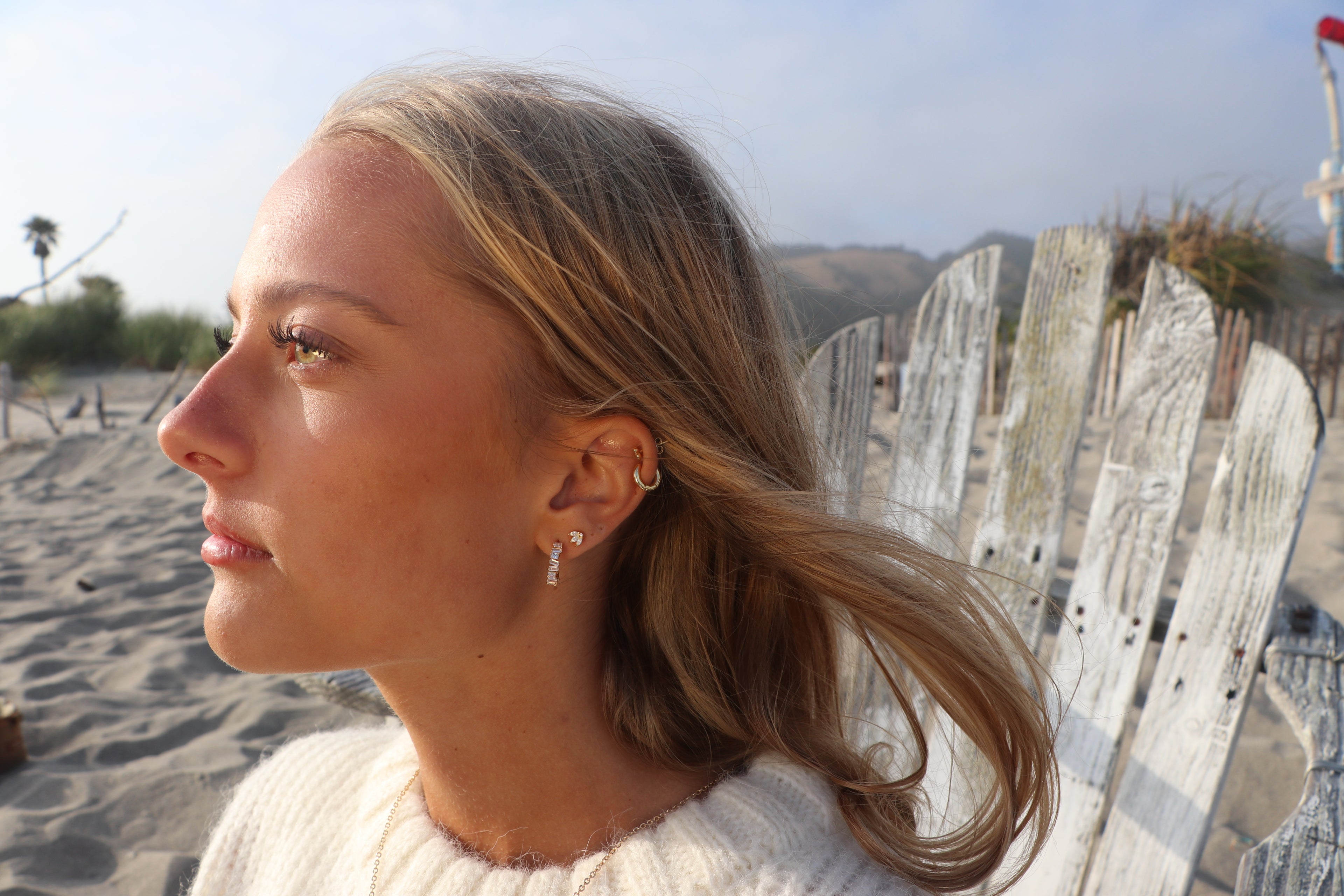 Cz Fleur De Lys Earrings