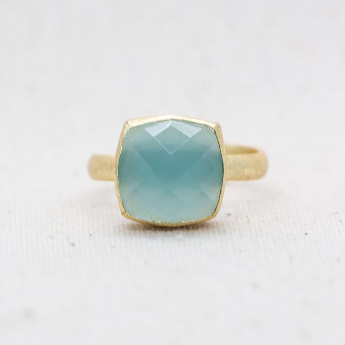 Aqua Chalcedony Ring