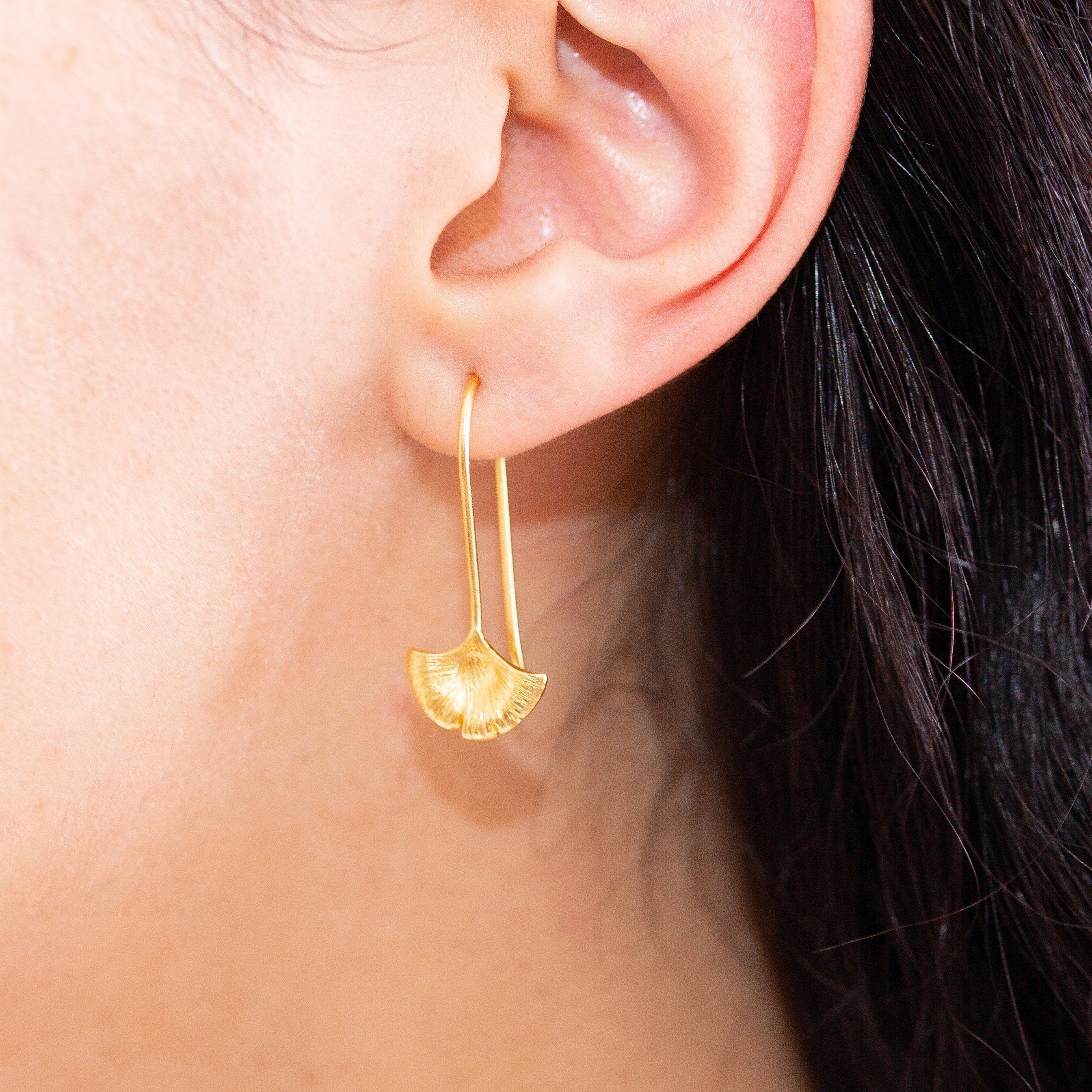 Ginko Leaf Thread Earring