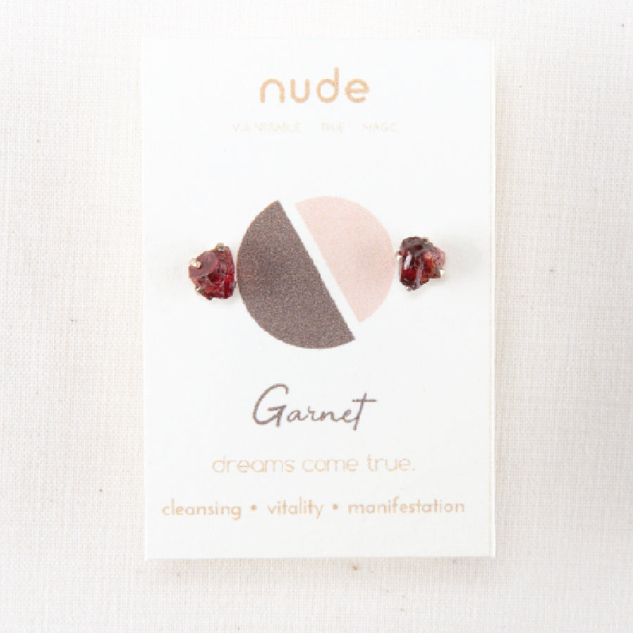 Gemstone Studs Rough Cut