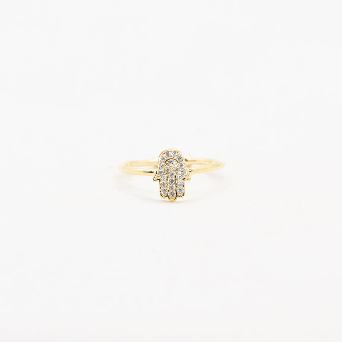 Crystal Hamsa Ring