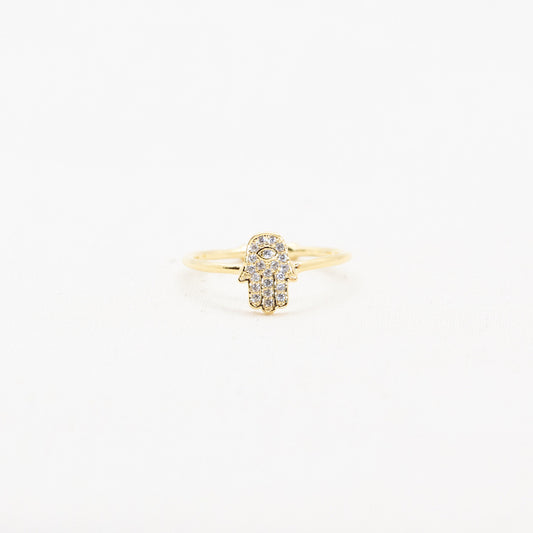 Crystal Hamsa Ring